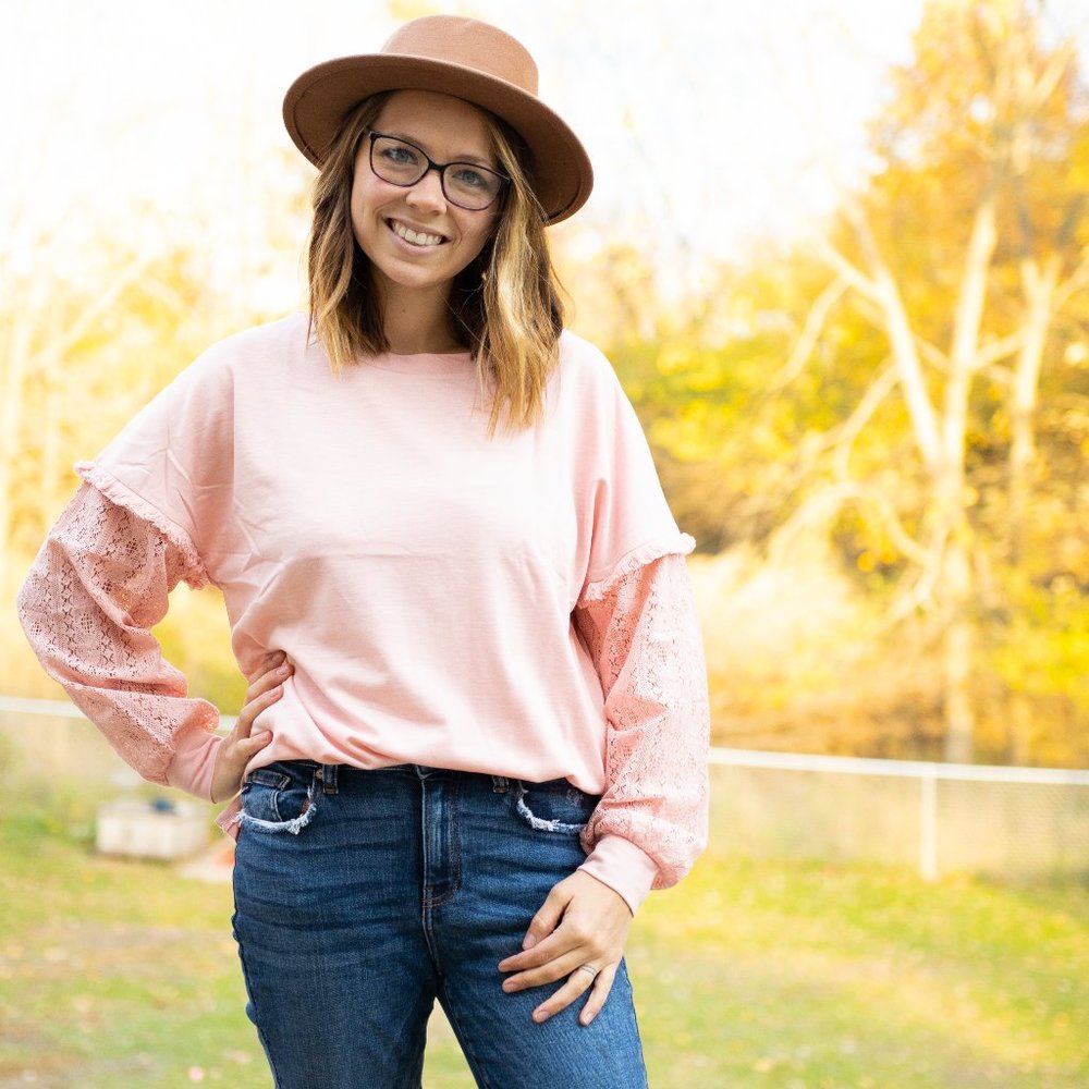 Blush Ruffle Pullover T